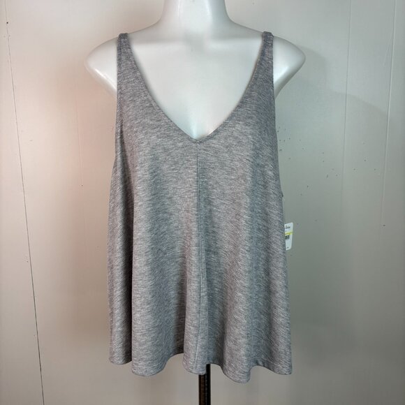 Free People Tops - Intimately Free People Swing Tank Top Medium Gray V-Neck Cropped Low-Back